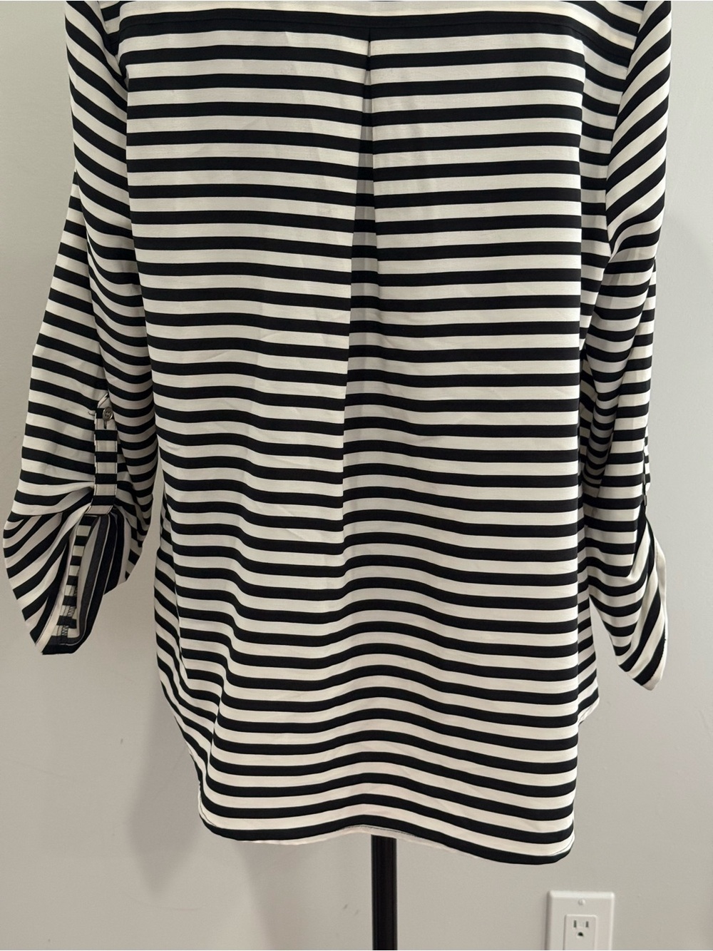 Notations Woman 2X Black & White Striped Button Front Blouse 727 - Picture 6 of 8